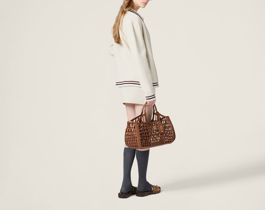MIU MIU MMF969,Miu Miu cotton knit zipper cardigan,Miu Miu zipper cardigan,Miu Miu zipper cardigan beige,Miu Miu cardigan,Miu