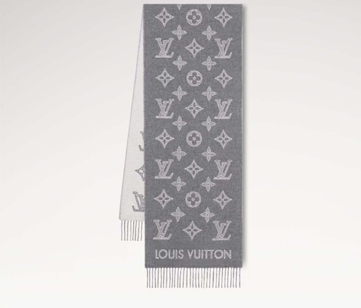 Winniemodo,Winniemodony,Louis Vuitton M79126,LV M79126,Louis Vuitton grey monogram scarf,LV grey scarf,LV scarf grey sale,Lou
