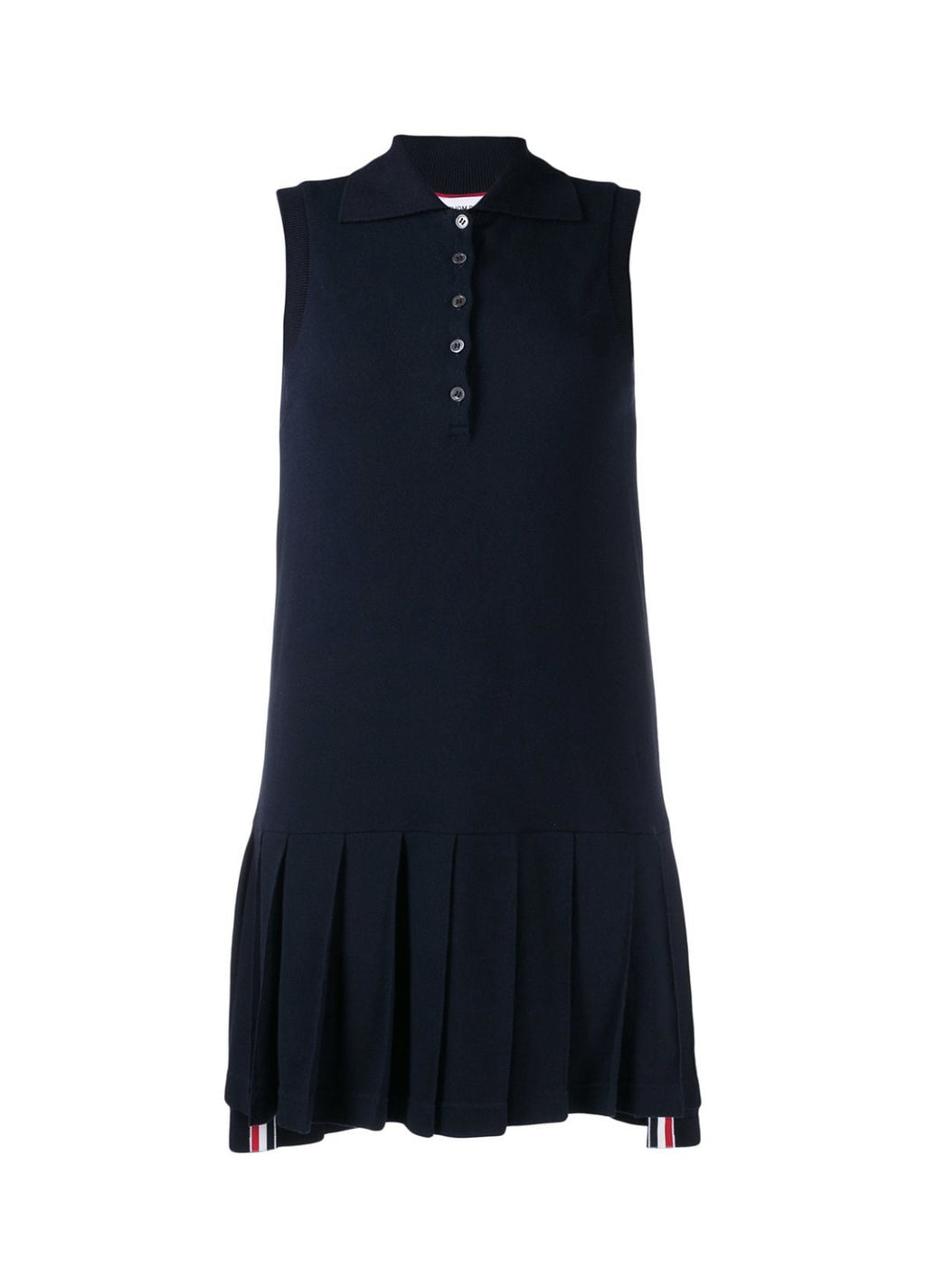 Thom Browne RWB stripe sleeveless pleated tennis dress
