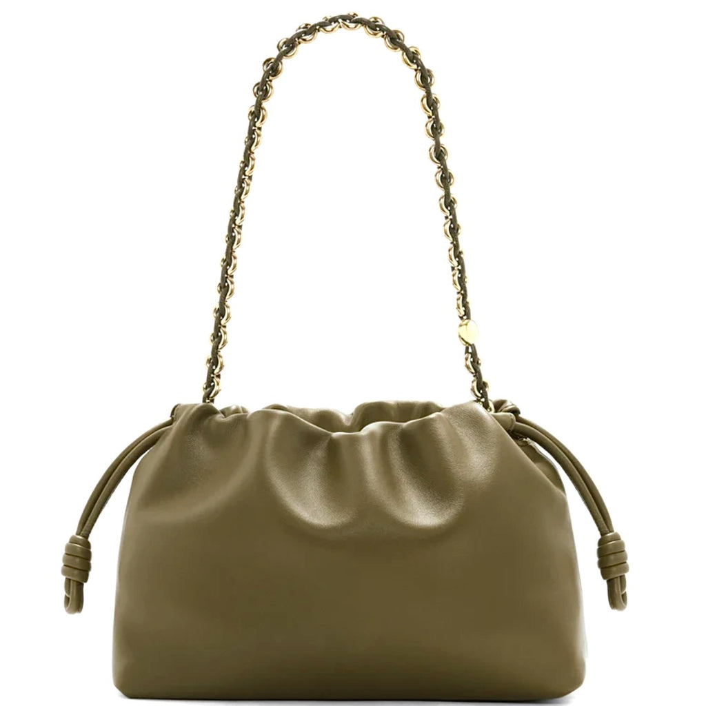 Loewe Medium Flamenco purse, Loewe Medium Flamenco bag, Loewe Flamenco bag, Loewe dark khaki flamenco bag, Loewe Medium Flame