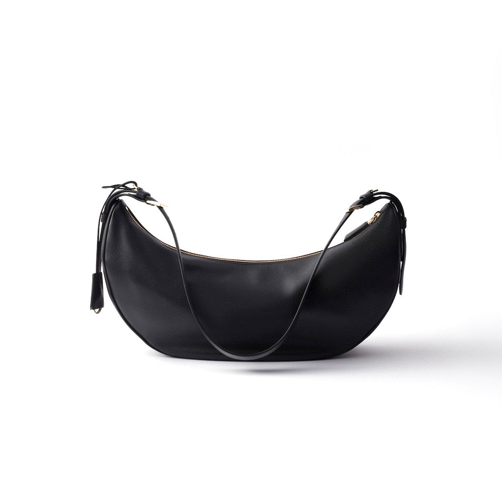 Prada P01079973,Prada Demi-Lune Large leather shoulder bag,Prada Demi-Lune black shoulder bag,Prada black shoulder bag,Prada