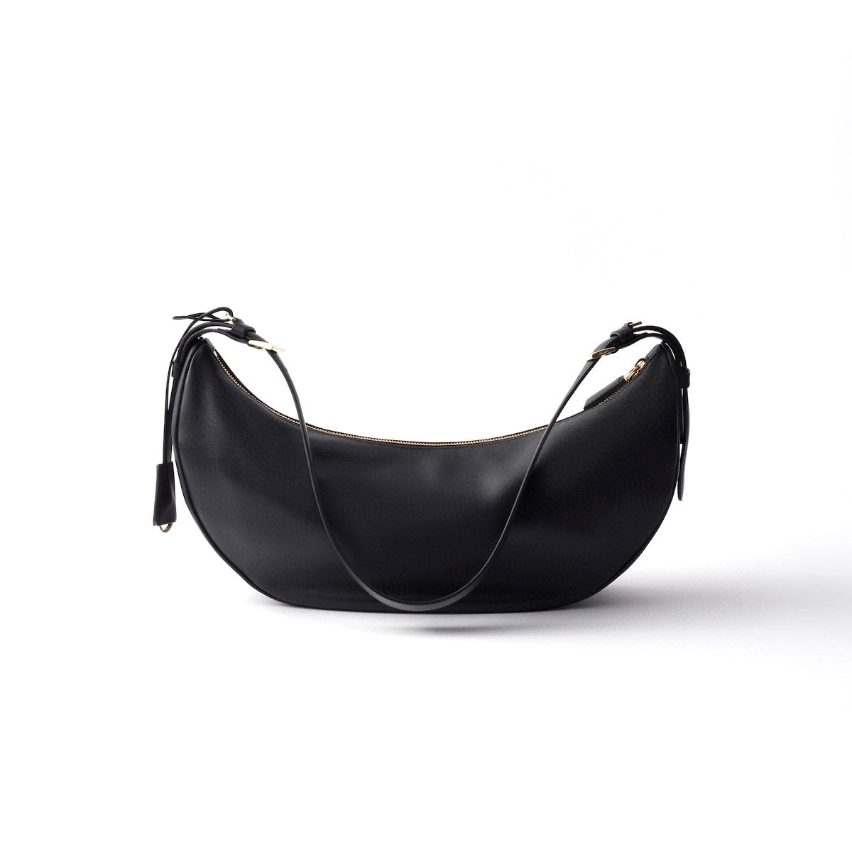 Prada P01079973,Prada Demi-Lune Large leather shoulder bag,Prada Demi-Lune black shoulder bag,Prada black shoulder bag,Prada