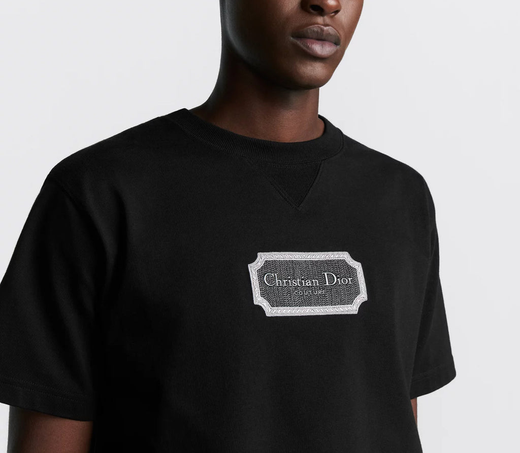 Dior 343J696C0554,Christian Dior Couture T-shirt,Dior Couture embroidered T-shirt,Christian Dior mens T-shirt,Dior mens t-shi