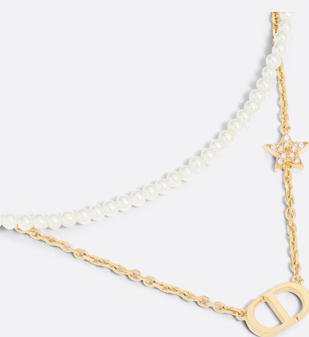 Dior Petit CD Necklace,Dior pearl Necklace,Dior CD Necklace with pearls,Dior CD gold pearls Necklace,Dior gold pearl Necklace