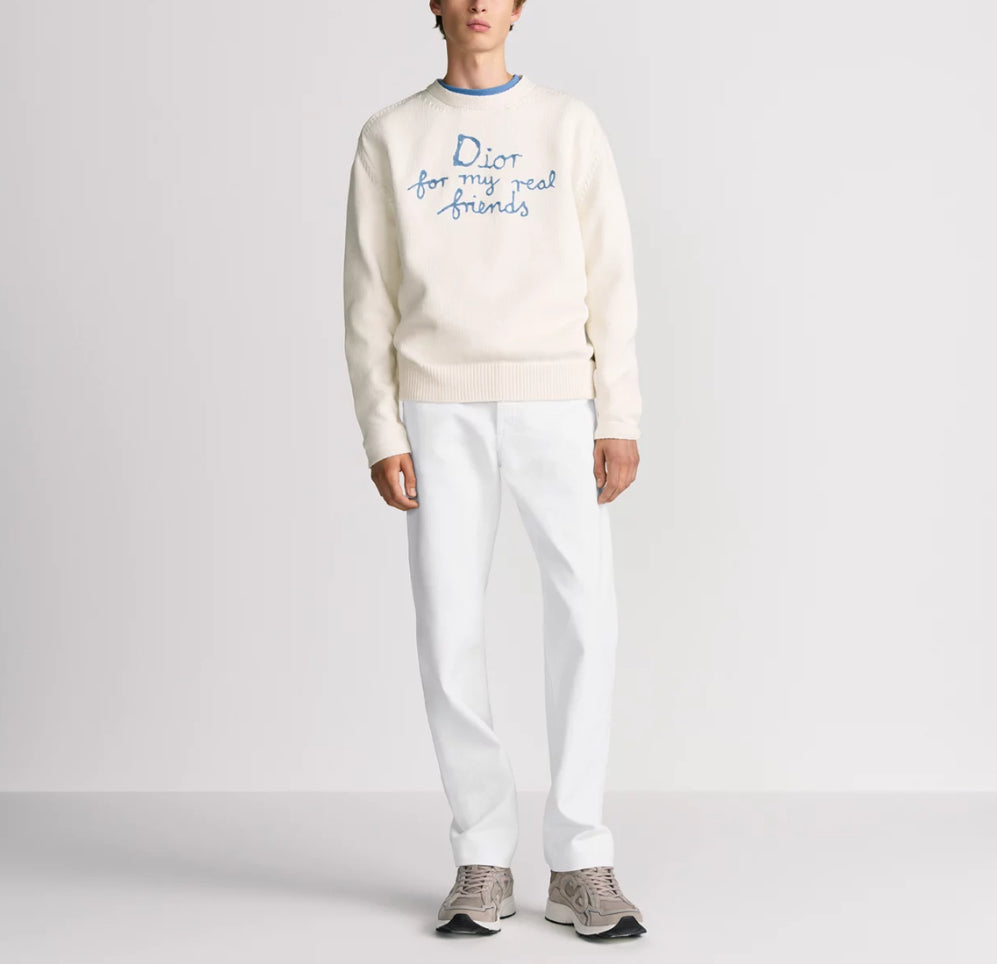 Dior 583M618A3003,Dior Hylton Nel sweater,Dior Hylton Nel white sweater,Dior white sweater,Dior for my real friends sweater,D