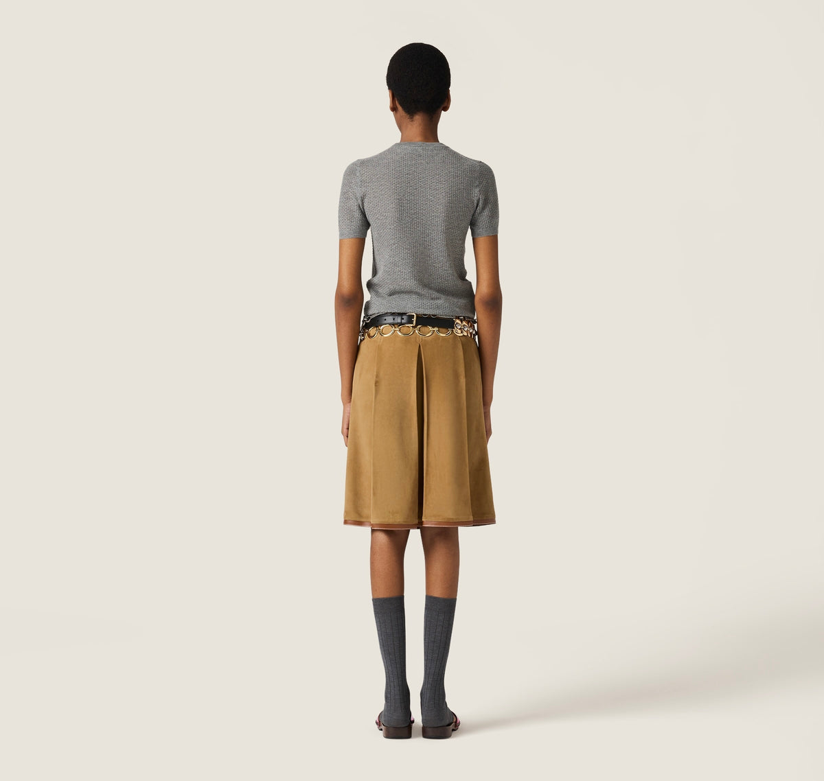 MIU MIU MMLB3017NNSOOO,Miu Miu cashmere sweater,Miu Miu cashmere sweater grey,MIU MIU grey sweater,MIU MIU grey sweater on sa