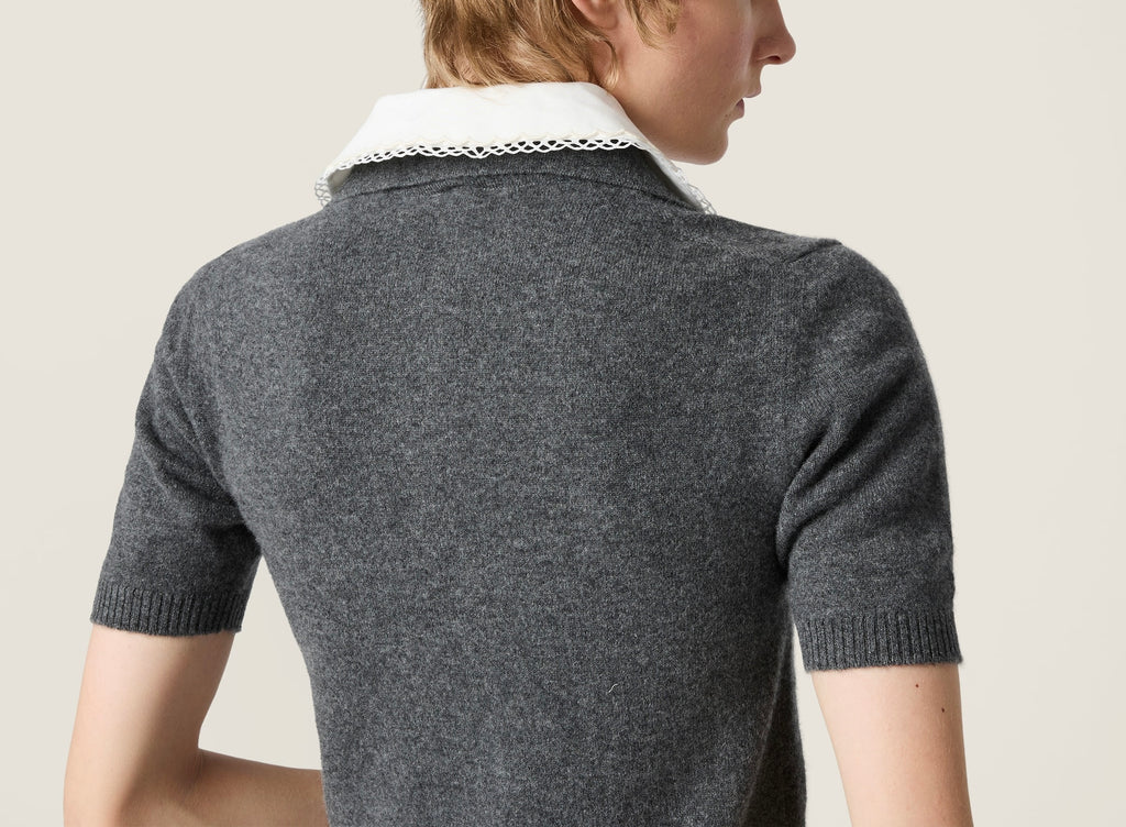 Winniemodo,Winniemodony,MIU MIU MML03Z,MIU MIU Cashmere polo,MIU MIU polo women,MIU MIU knit polo shirt,Miu MIU womenwear sal