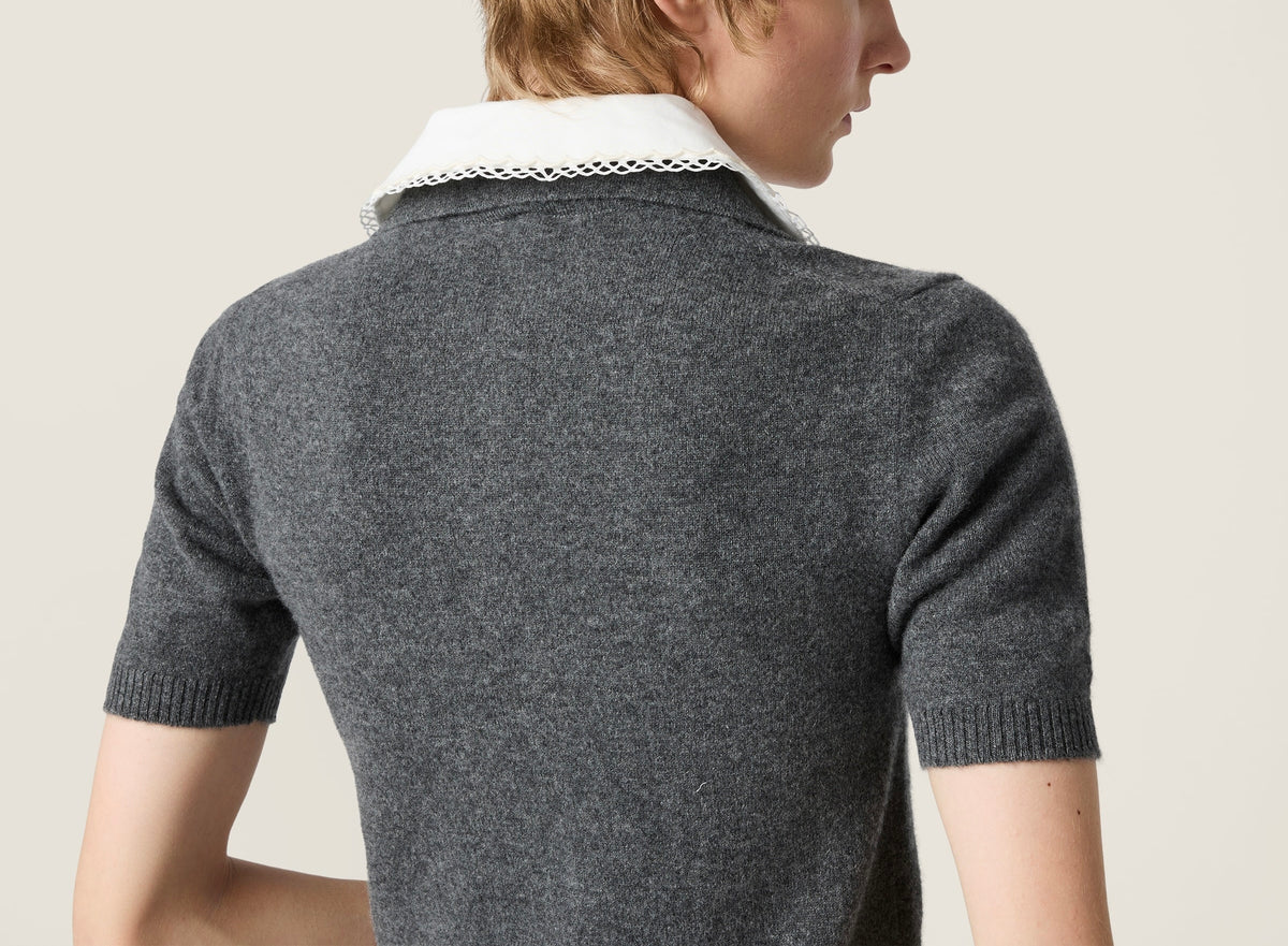 Winniemodo,Winniemodony,MIU MIU MML03Z,MIU MIU Cashmere polo,MIU MIU polo women,MIU MIU knit polo shirt,Miu MIU womenwear sal