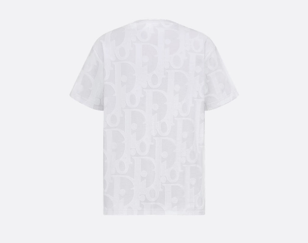 Dior 593J696U3012,Dior oblique T-shirt,Dior oblique mens T-shirt,Dior blue monogram mens T-shirt,Dior blue monogram white T-s