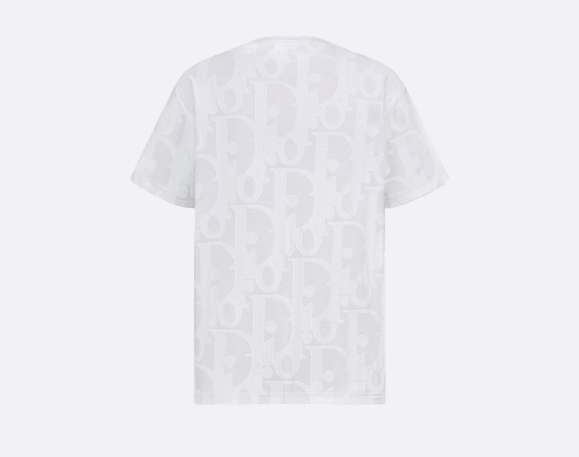 Dior 593J696U3012,Dior oblique T-shirt,Dior oblique mens T-shirt,Dior blue monogram mens T-shirt,Dior blue monogram white T-s