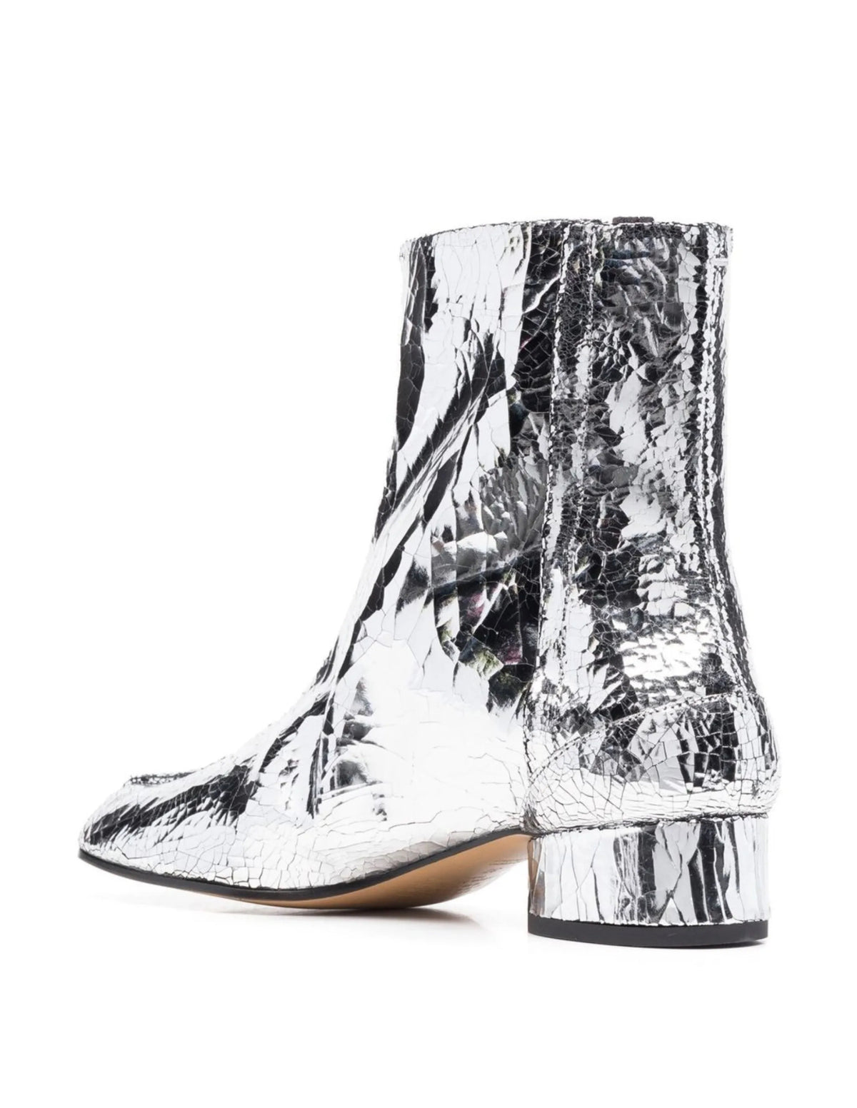 Winniemodo,Winnie modo,Maison Margiela Tabi leather ankle boots,Maison Margiela Tabi boots,Maison Margiela Tabi silver Bootie