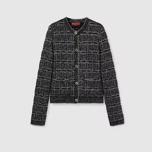 Gucci 805754XKEDI,Gucci jacquard cardigan,Gucci wool cardigan,Gucci cardigan,Gucci cardigan on sale,Gucci cardigan authentici