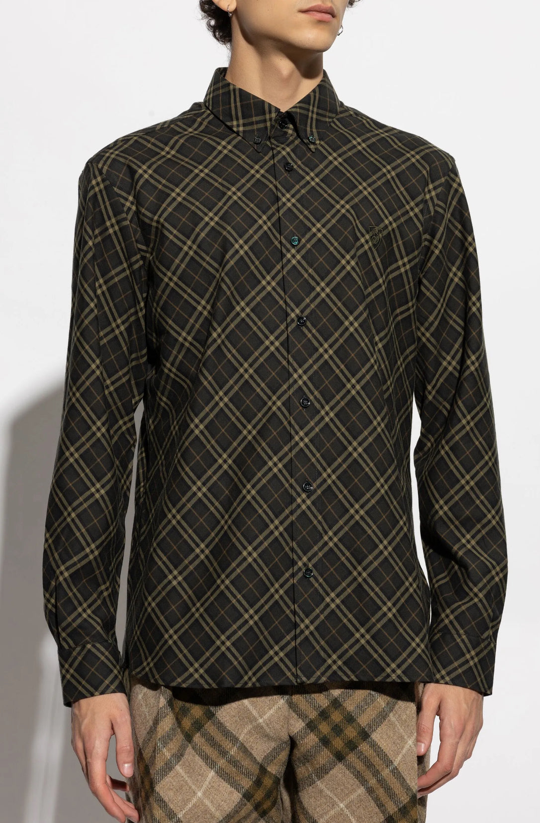 Burberry 8098841,Burberry shirt checkered,Burberry shirt green checkered,Burberry shirt men green,Burberry green checkered sh