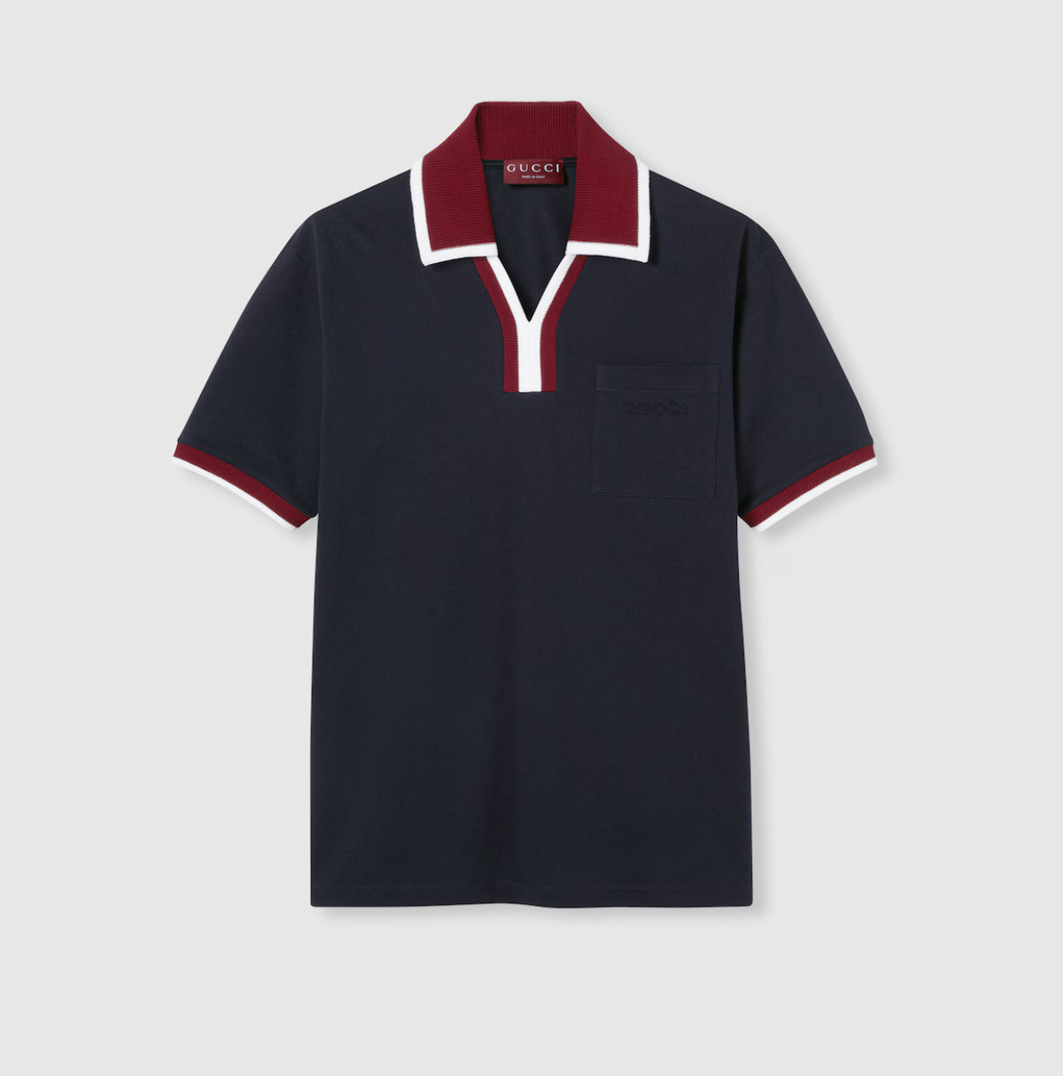 Winniemodo,Winnie modo,Gucci 829434 XJHEF,Gucci cotton piquet polo shirt,Gucci V neck polo shirt,Gucci V neck polo shirt mens