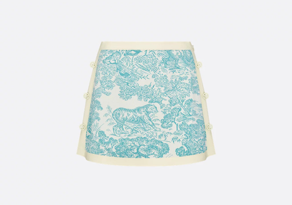Dior 544J14A5008,Dior Diorivera straight miniskirt,Dior Diorivera green miniskirt,Diorivera green skirt,Diorivera green minis