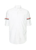 Thom Browne MWS242A06177,Thom Browne Grosgrain armband shirt,Thom Browne armband white shirt,Thom Browne short sleeve white s