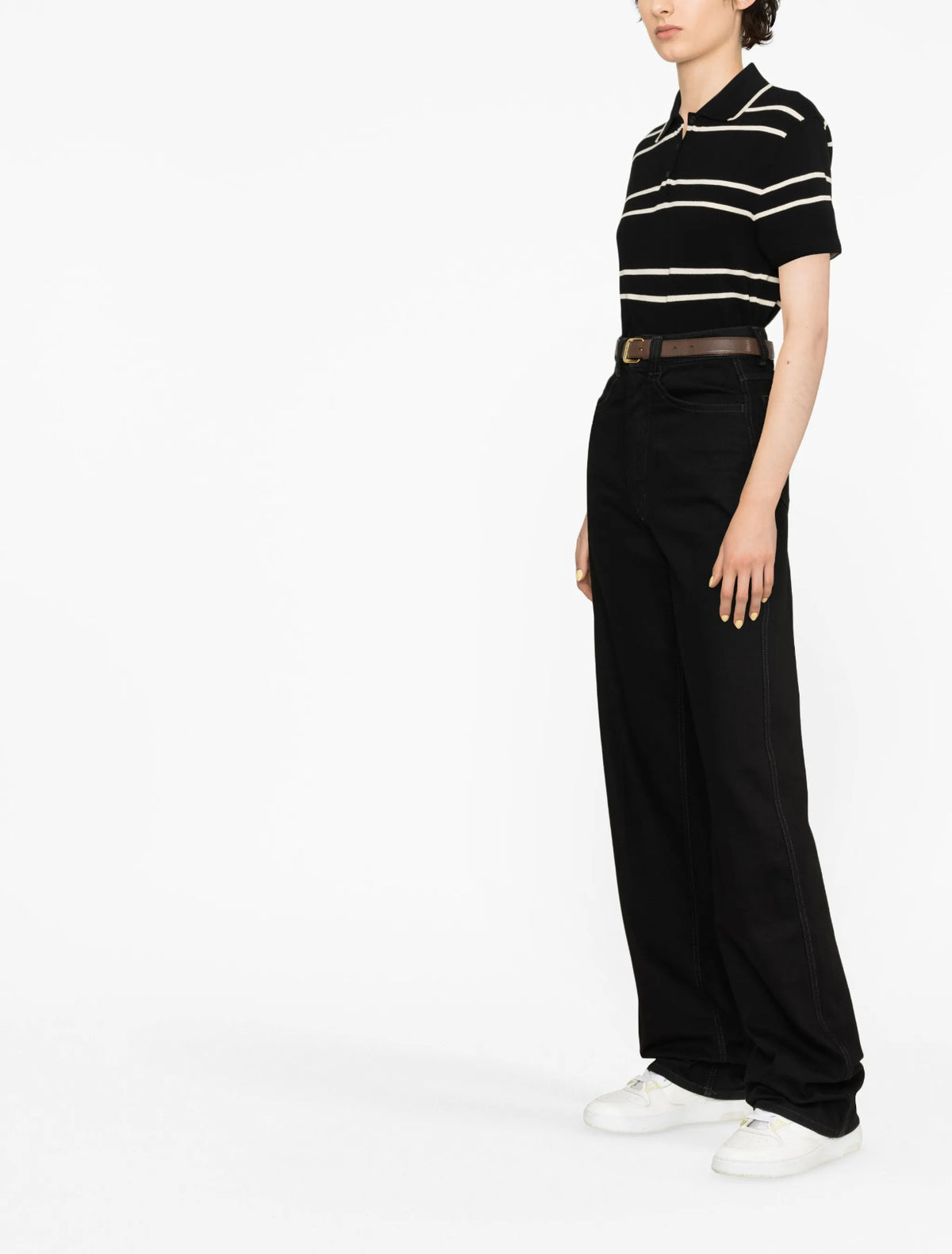 Saint Laurent 743666Y37IS,YSL 743666Y37IS,Saint Laurent stripes polo shirt,Saint Laurent striped womens polo shirt,YSL womens