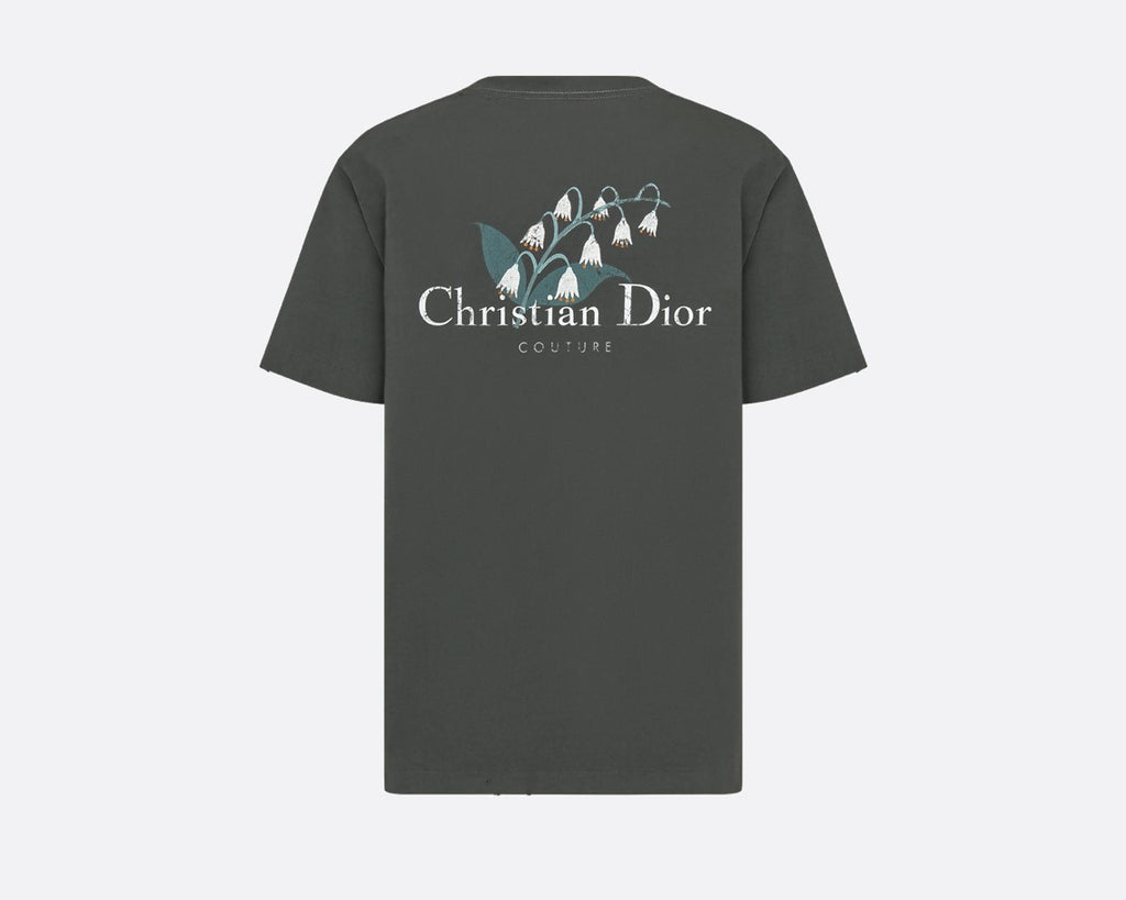 Dior 593J672B0554,Dior Lily of the Valley T-shirt,Dior Lily of the Valley black T-shirt,Dior couture t-shirt black,Dior t-shi