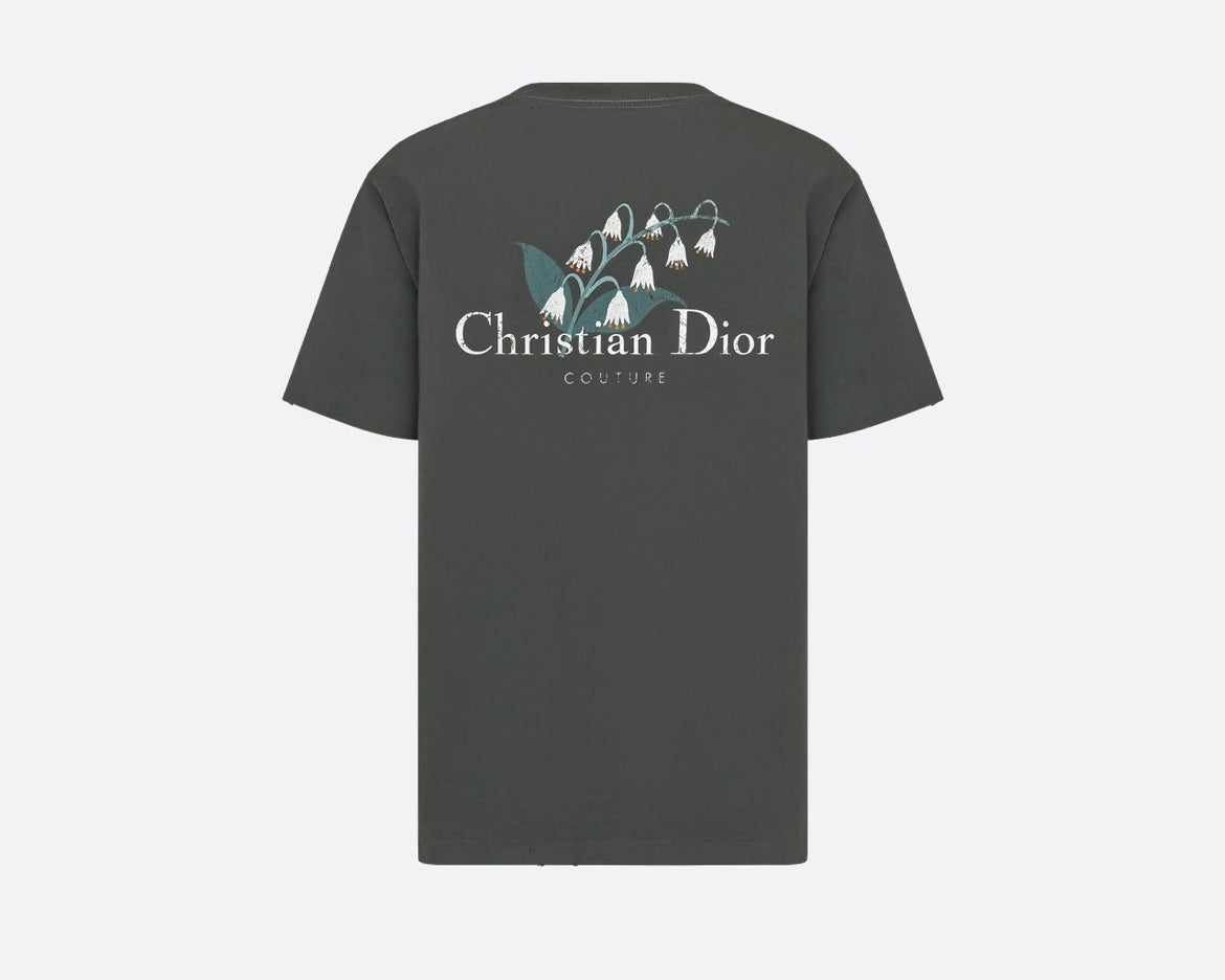 Dior 593J672B0554,Dior Lily of the Valley T-shirt,Dior Lily of the Valley black T-shirt,Dior couture t-shirt black,Dior t-shi