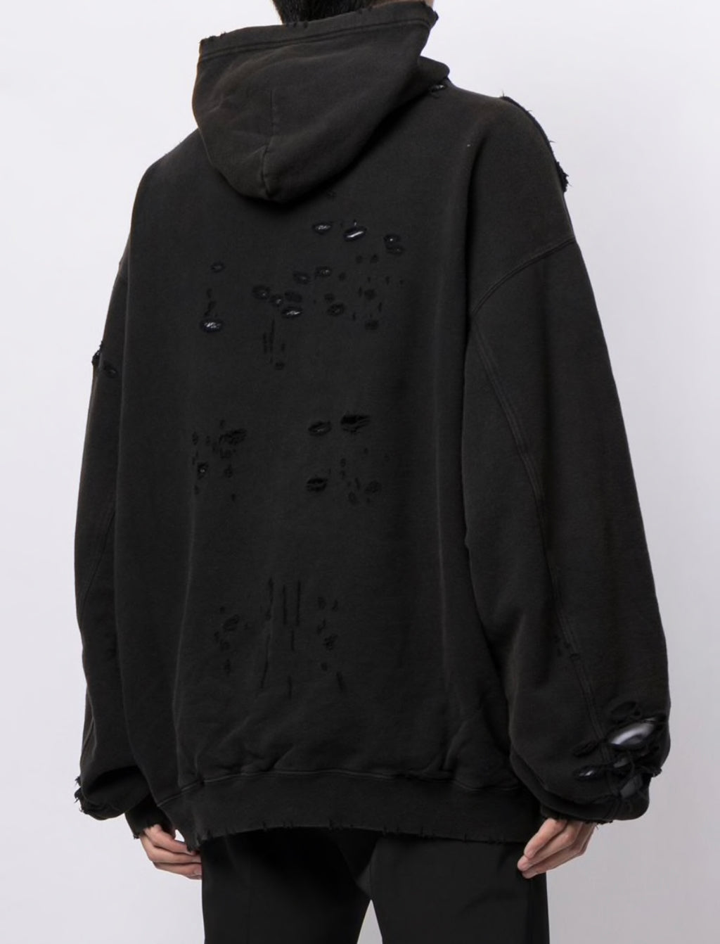 Balenciaga ripped oversize logo hoodie