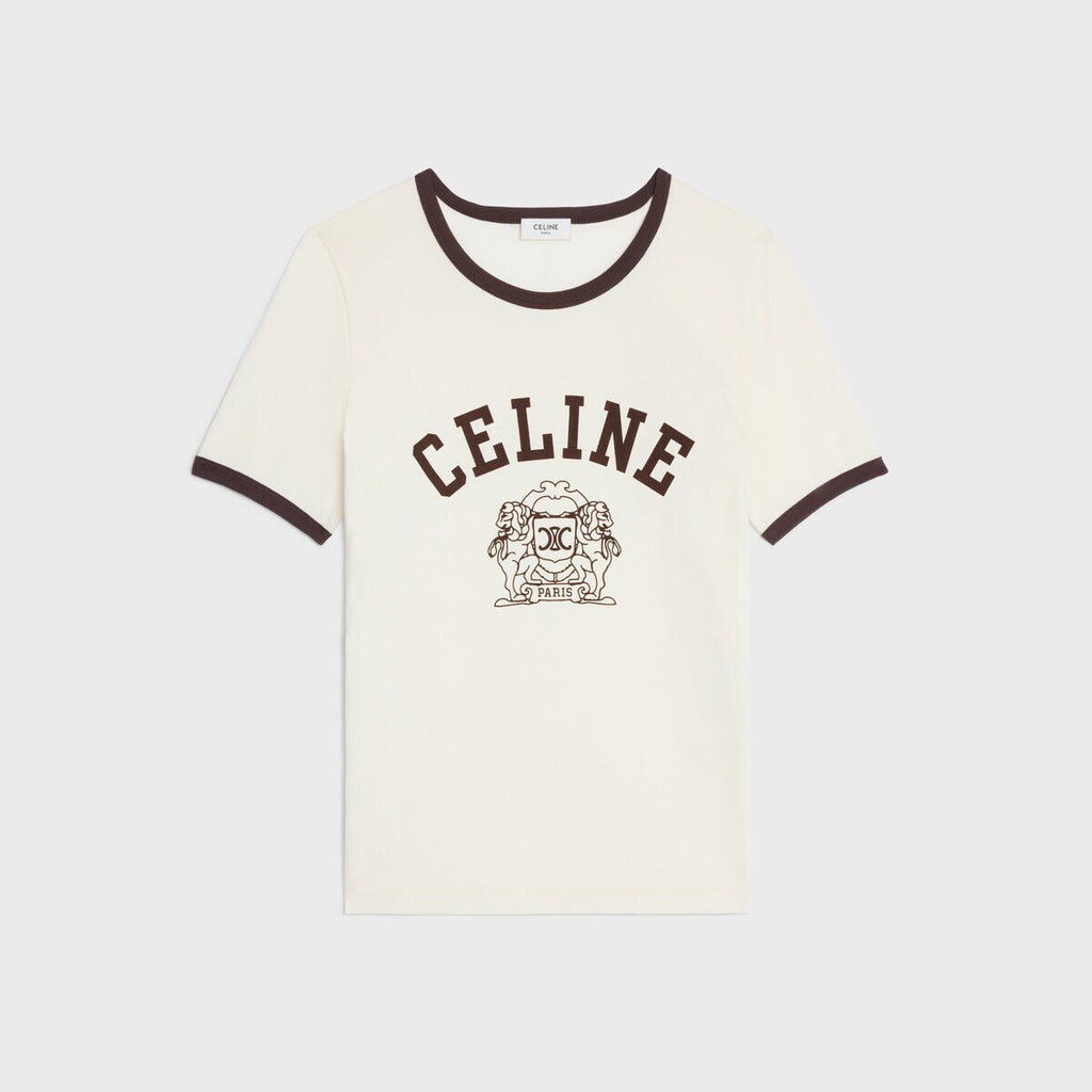 Celine RX09C671Q.02XI,Celine 70’s T-shirt jersey,Celine white T-shirt jersey,Celine white T-shirt womens,Celine white T-shirt