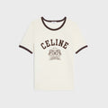 Celine RX09C671Q.02XI,Celine 70’s T-shirt jersey,Celine white T-shirt jersey,Celine white T-shirt womens,Celine white T-shirt
