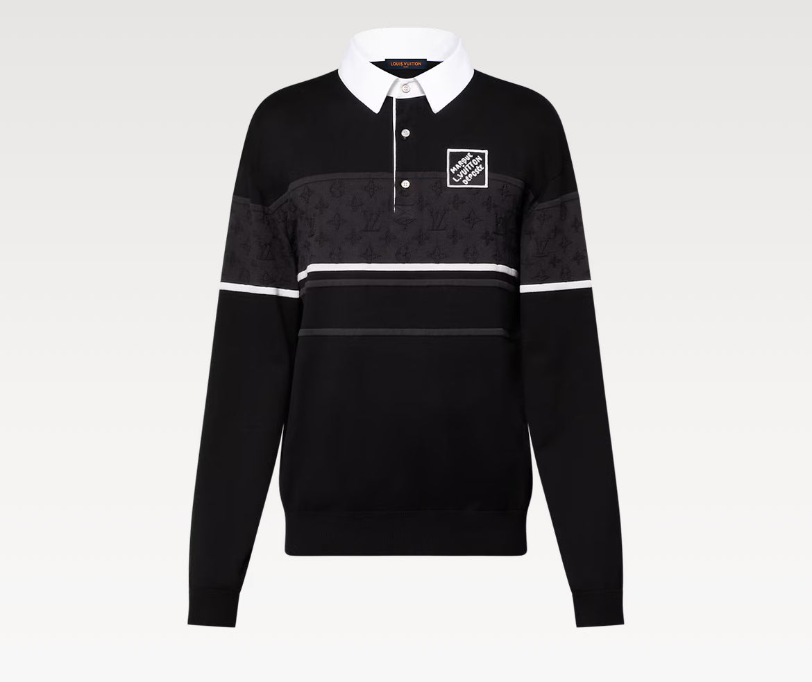 Louis Vuitton 1AGTM9,LV 1AGTM9,Louis Vuitton monogram long sleeved polo shirt,Louis Vuitton long sleeved polo shirt,LV monogr