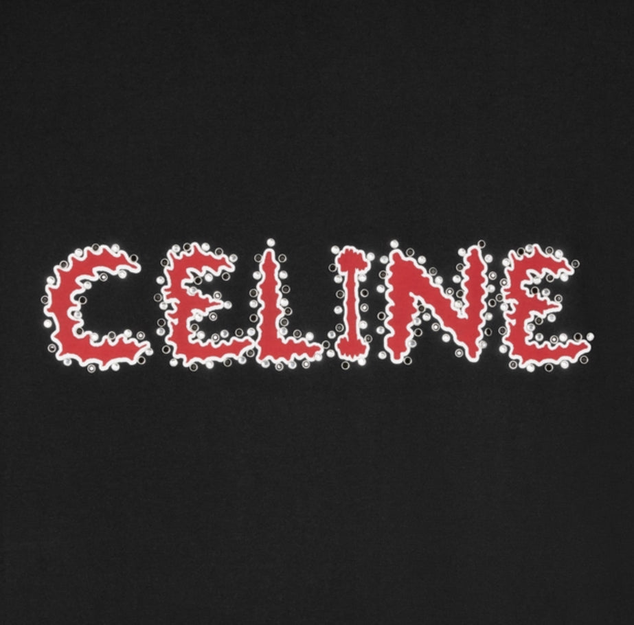 Celine rhinestones loose T-shirt in cotton jersey