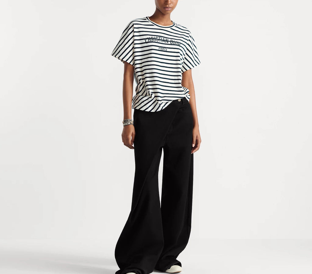 Dior 543T15A4235,Dior D-stripes cotton T-shirt,Dior D-stripes T-shirt,Dior striped t-shirt,Dior striped tee,Dior tee womens,D