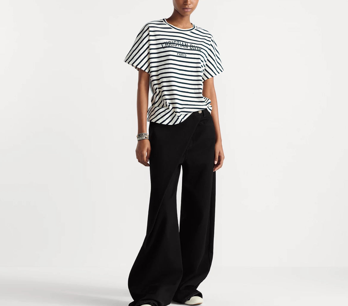Dior 543T15A4235,Dior D-stripes cotton T-shirt,Dior D-stripes T-shirt,Dior striped t-shirt,Dior striped tee,Dior tee womens,D