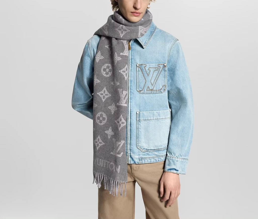 Winniemodo,Winniemodony,Louis Vuitton M79126,LV M79126,Louis Vuitton monogram scarf,Louis Vuitton monogram scarf grey,Louis V