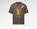 Louis Vuitton 1AHCL1,LV 1AHCL1,Louis Vuitton washed embellished T-shirt,Louis Vuitton brown T-shirt,Louis Vuitton mens T-shir