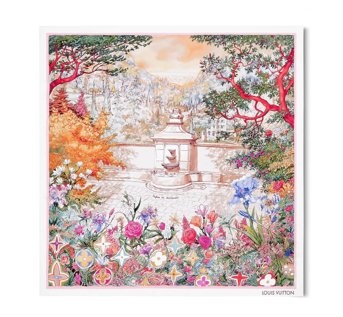 Lv M90830,Lv M93378,Louis Vuitton silk scarf,Lv silk scarf,Louis Vuitton art silk scarf,Lv silk 90,Louis Vuitton pink silk sc