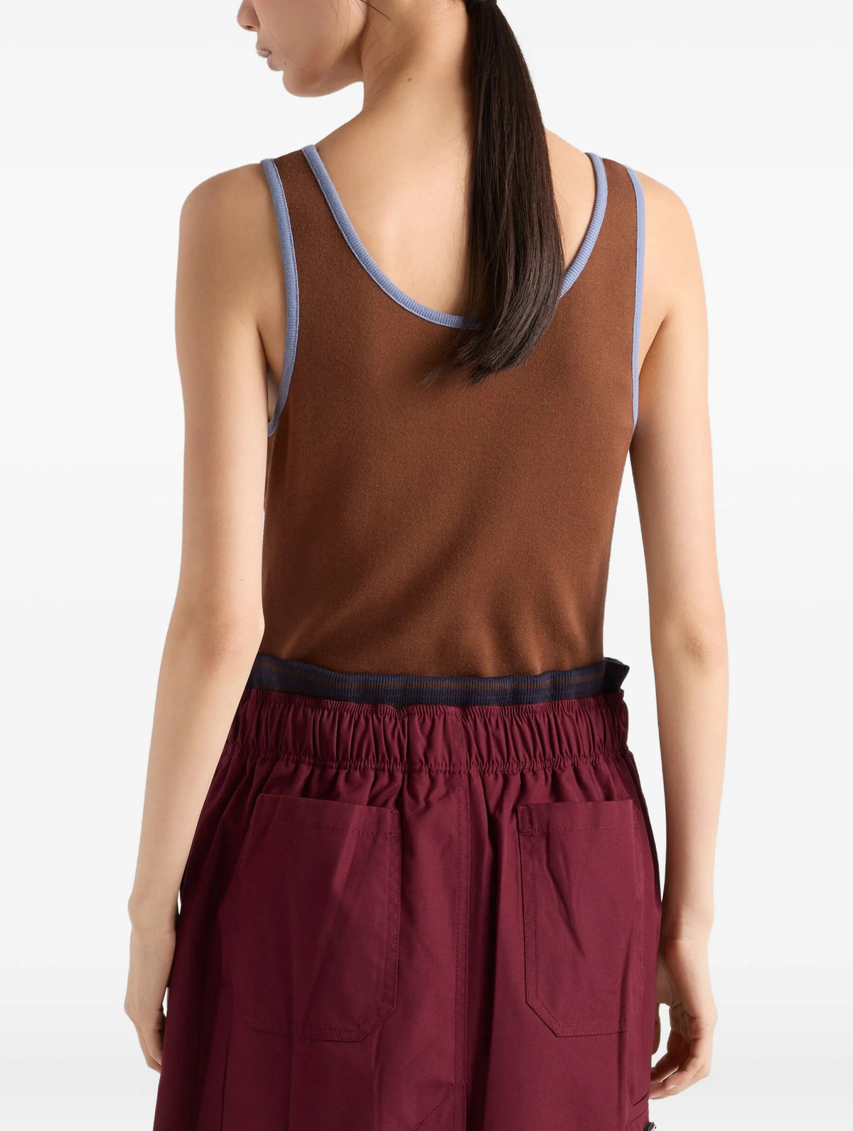 Winniemodo,Winniemodony,Prada vest, Prada 39659S,Prada vest women authenticity,Prada top sale,Prada vest brown,buy Prada wom