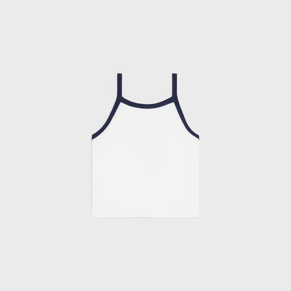 Celine RX0AQ671Q.01MA,Celine tank top,Celine white vest,Celine white top,Celine vest, Celine vest 2025,Celine top on sale,Cel