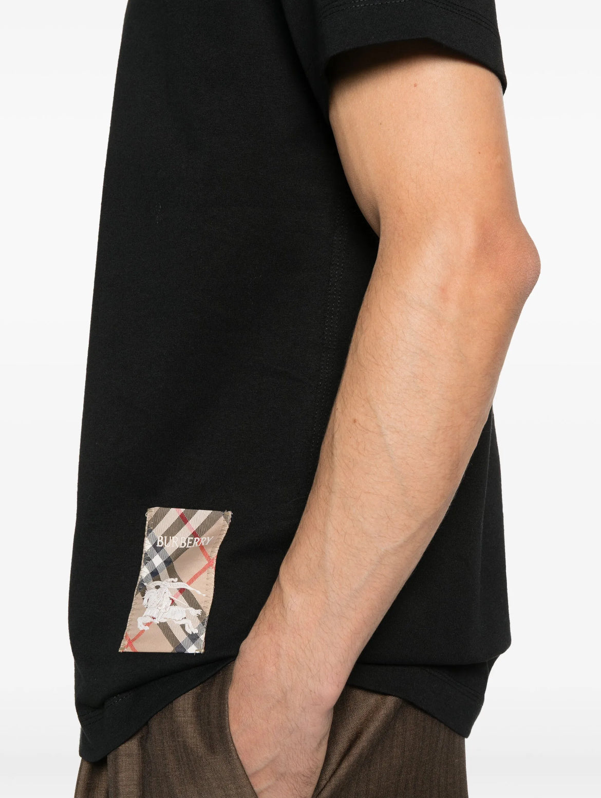 Burberry 8102254,Burberry 8104889,Burberry check patch T-shirt,Burberry check patch white T-shirt,Burberry check patch black