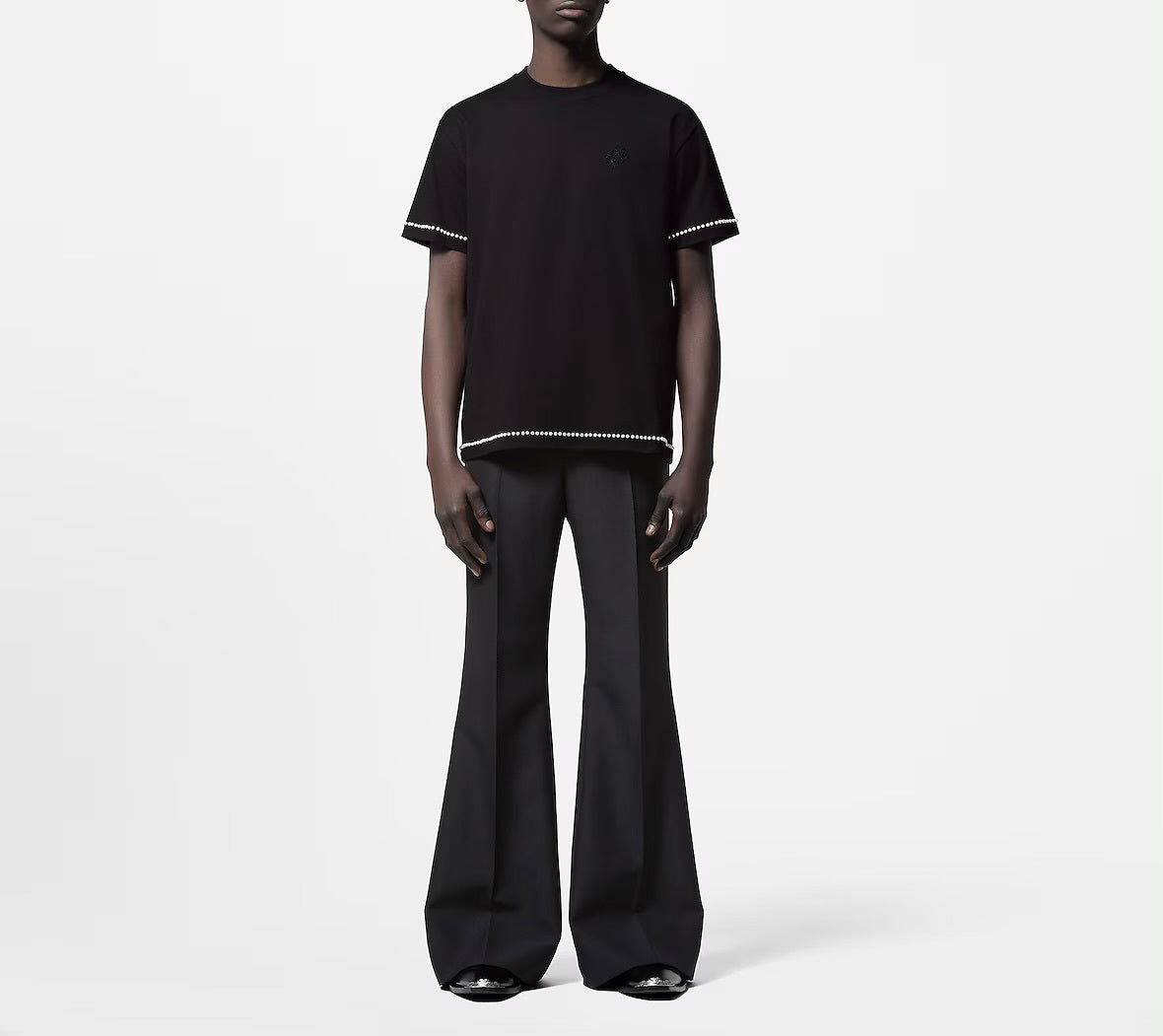 Louis Vuitton 1AFXOU,LV 1AFXOU,Louis Vuitton pearl embellished cotton T-shirt,LV pearl embellished T-shirt,Louis Vuitton t-sh