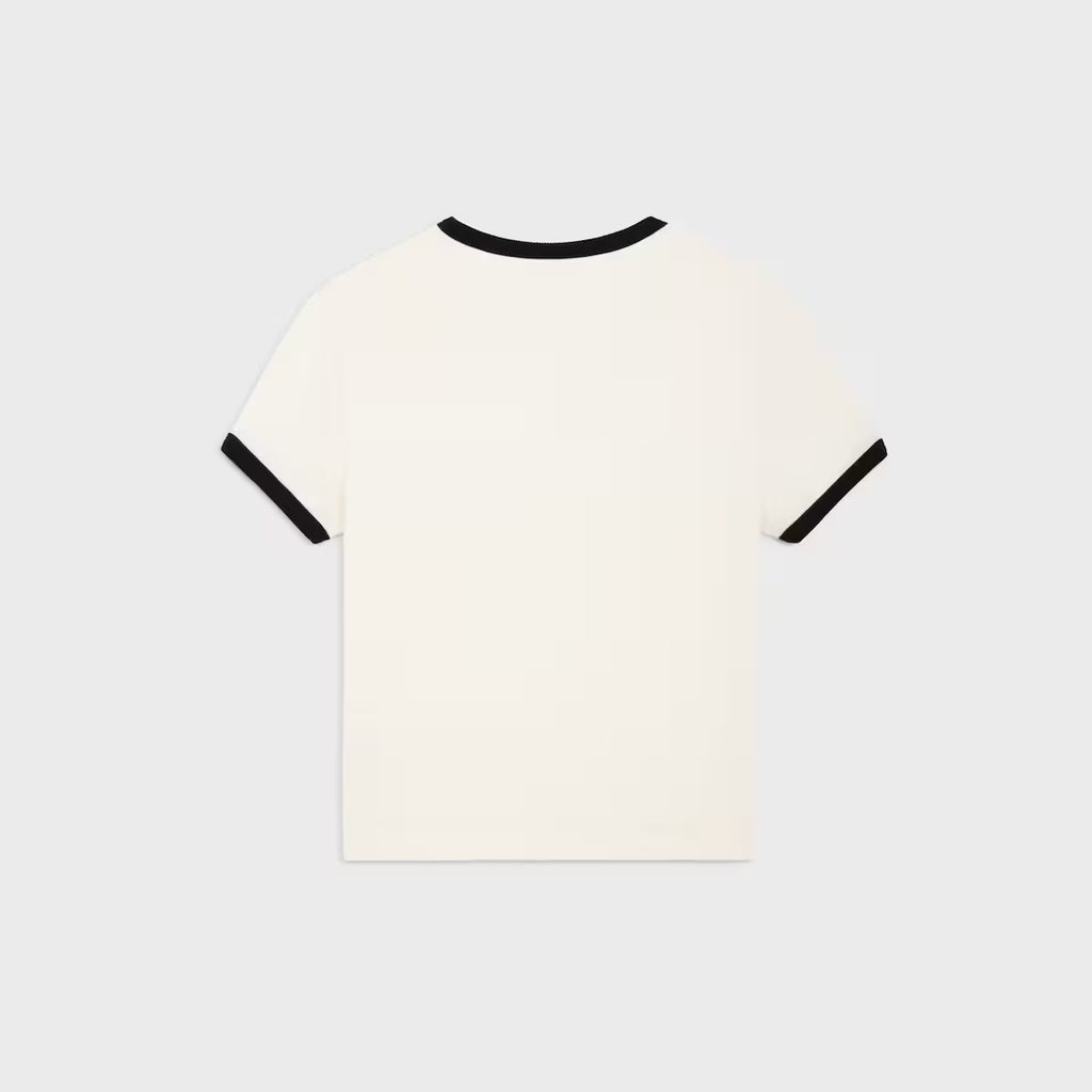 Celine RX07H0Q12.01CB,Celine cropped T-shirt,Celine 2 pocket T-shirt,Celine womens t-shirt,Celine cream t-shirt,Celine pocket