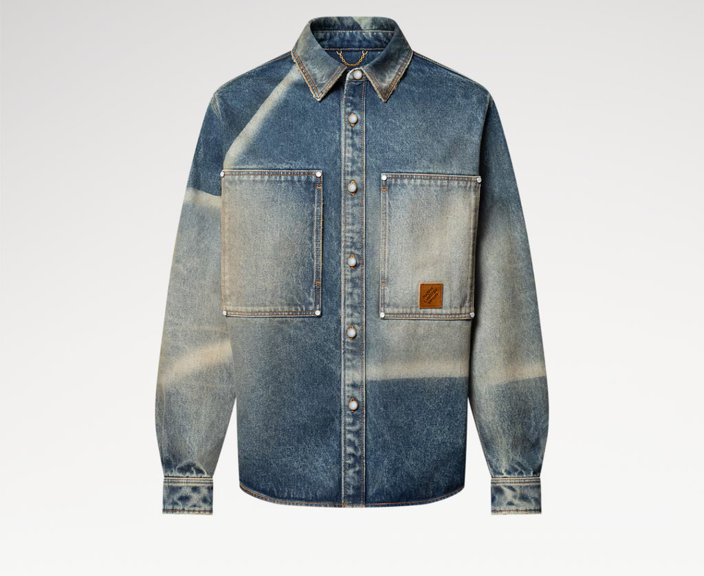 Winniemodo,Winnie modo,Louis Vuitton Sunfaded effect denim shirt,LV Sunfaded effect denim shirt,Louis Vuitton denim shirt,LV