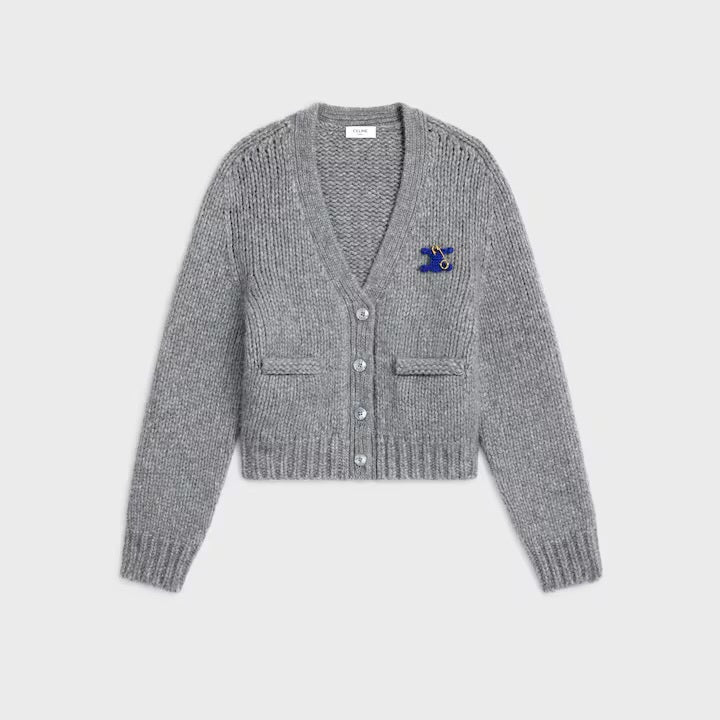 Winniemodo,Winniemodony Celine RY0KM0899.08GC,Celine cardigan in cashmere,Celine cardigan grey,Celine cardigan grey women,Cel