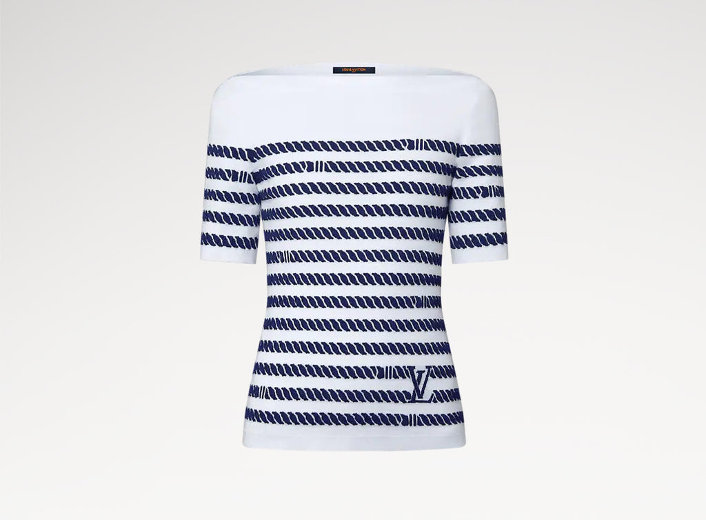 Louis Vuitton 1AHJDY,LV 1AHJDY,Louis Vuitton stripes knit top,Louis Vuitton stripes top,Louis Vuitton womens top,LV striped t