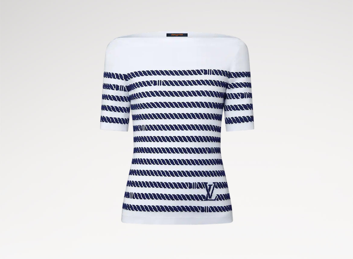 Louis Vuitton 1AHJDY,LV 1AHJDY,Louis Vuitton stripes knit top,Louis Vuitton stripes top,Louis Vuitton womens top,LV striped t