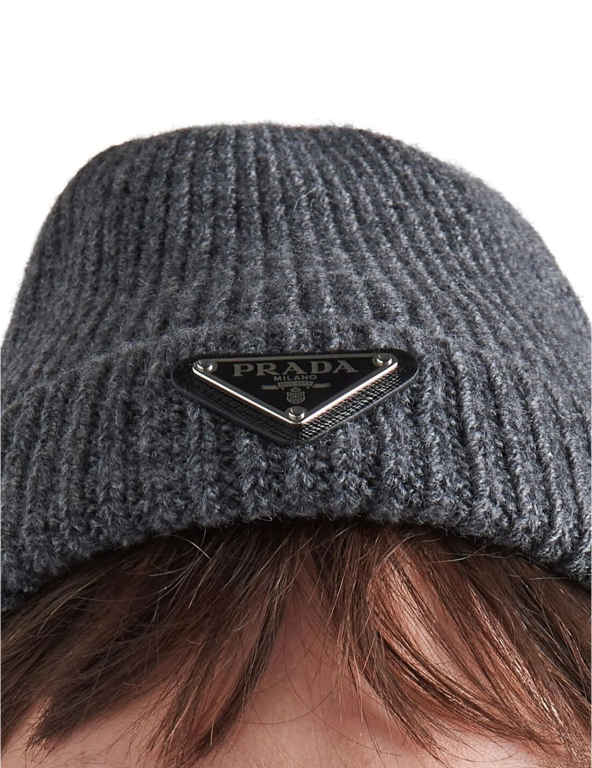 Winniemodo,Winniemodony,Prada triangle logo cashmere beanie,Prada cashmere beanie,Prada wool hat,Prada hat,Prada wool hat gre