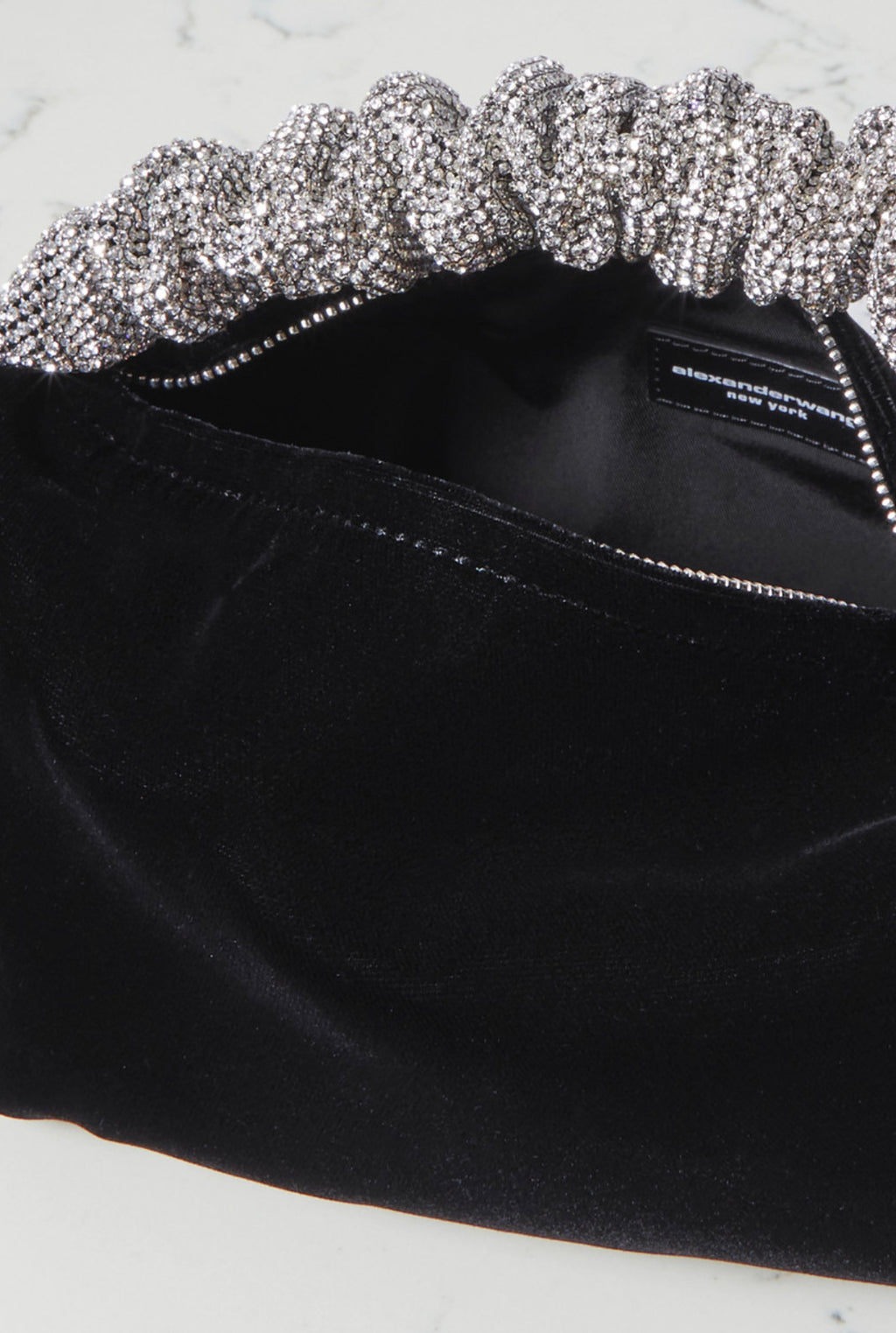 Alexander Wang mini crystal embellished velvet tote