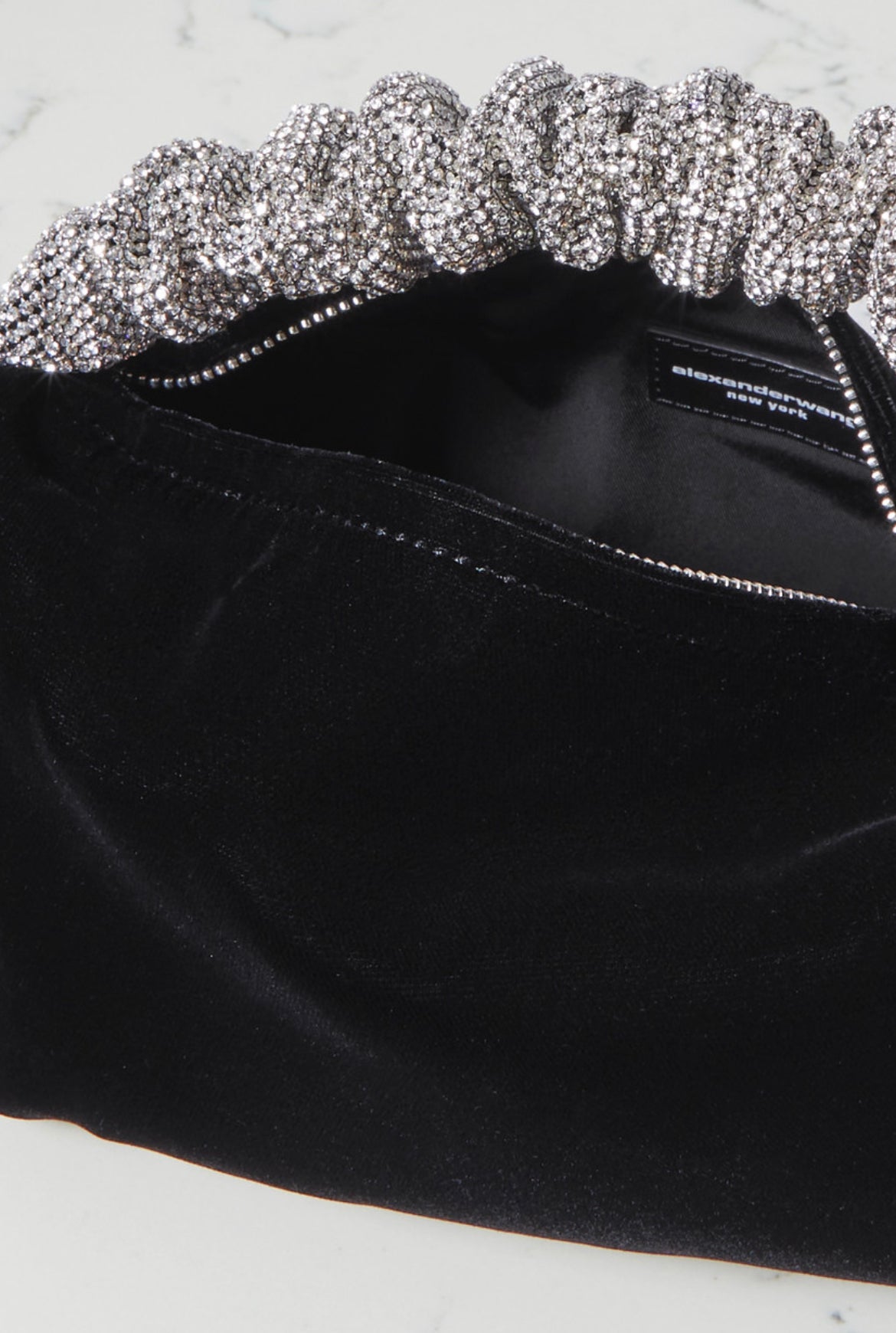 Alexander Wang mini crystal embellished velvet tote