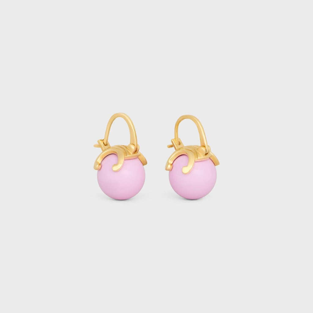 Celine sorbet earrings gold,Celine triomphe earrings,Celine sorbet resin earrings,Celine sorbet earrings in resin,Celine earr