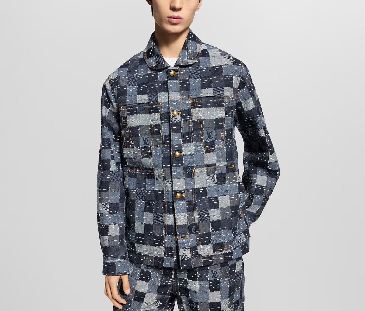 Winniemodo,Winnie modo,Louis Vuitton 1AILMK,LV 1AILMK,Louis Vuitton Damier denim workwear blouson,LV denim blouson,Louis Vuit