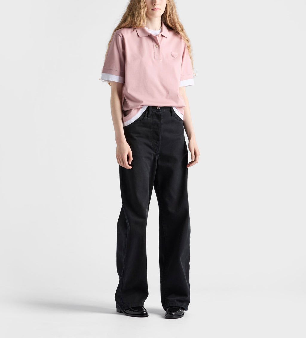Prada 39586,Prada pique and jersey polo shirt,Prada polo shirt pink,Prada polo shirt light blue,Prada polo shirt sale,Prada p