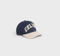 Celine college baseball cap in cotton,Celine 2AK04969P,Celine baseball cotton cap,Celine baseball cap navy,Celine baseball ca