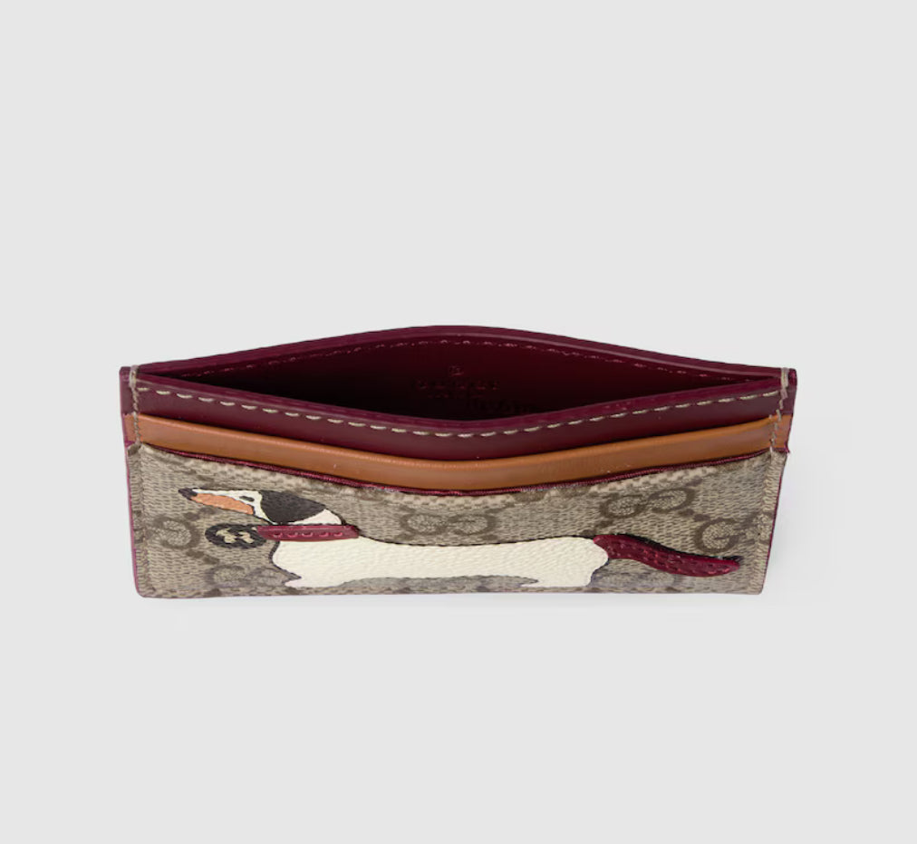 Winniemodo,Winnie modo,Gucci Bi-color GG card case with dog detail,Gucci cardholder,Gucci cardholder dog,Gucci card holder sa
